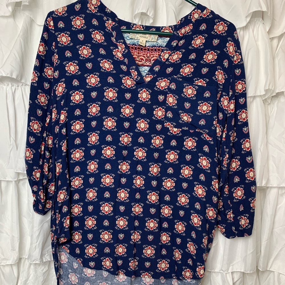 Floral 3/4 Sleeve Blouse